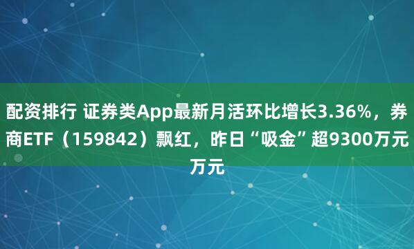 配资排行 证券类App最新月活环比增长3.36%，券商ETF（159842）飘红，昨日“吸金”超9300万元