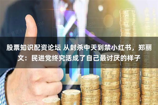 股票知识配资论坛 从封杀中天到禁小红书，郑丽文：民进党终究活成了自己最讨厌的样子